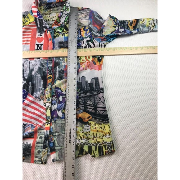 Aratta Silent Journey NYC Taxi Freedom GRAFFITI ART Anthropologie Button Up Top - Picture 11 of 16